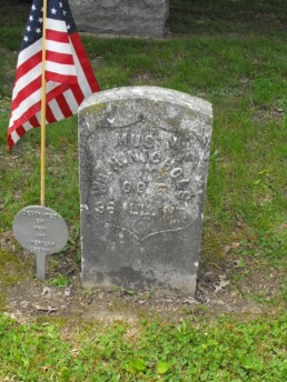 On July 21, 1925, an application was made for a military headstone (provided by the U.S. Government for soldiers with unmarked graves), The stone was placed in 1927. It reads: MUS’N WM H NICHOLS CO E 36 ILL. INF.